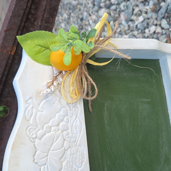 Lemon Themed Home Organizing Board 🍋 Distressed White Chalk Painted Wall Art - Picture 3 of 9